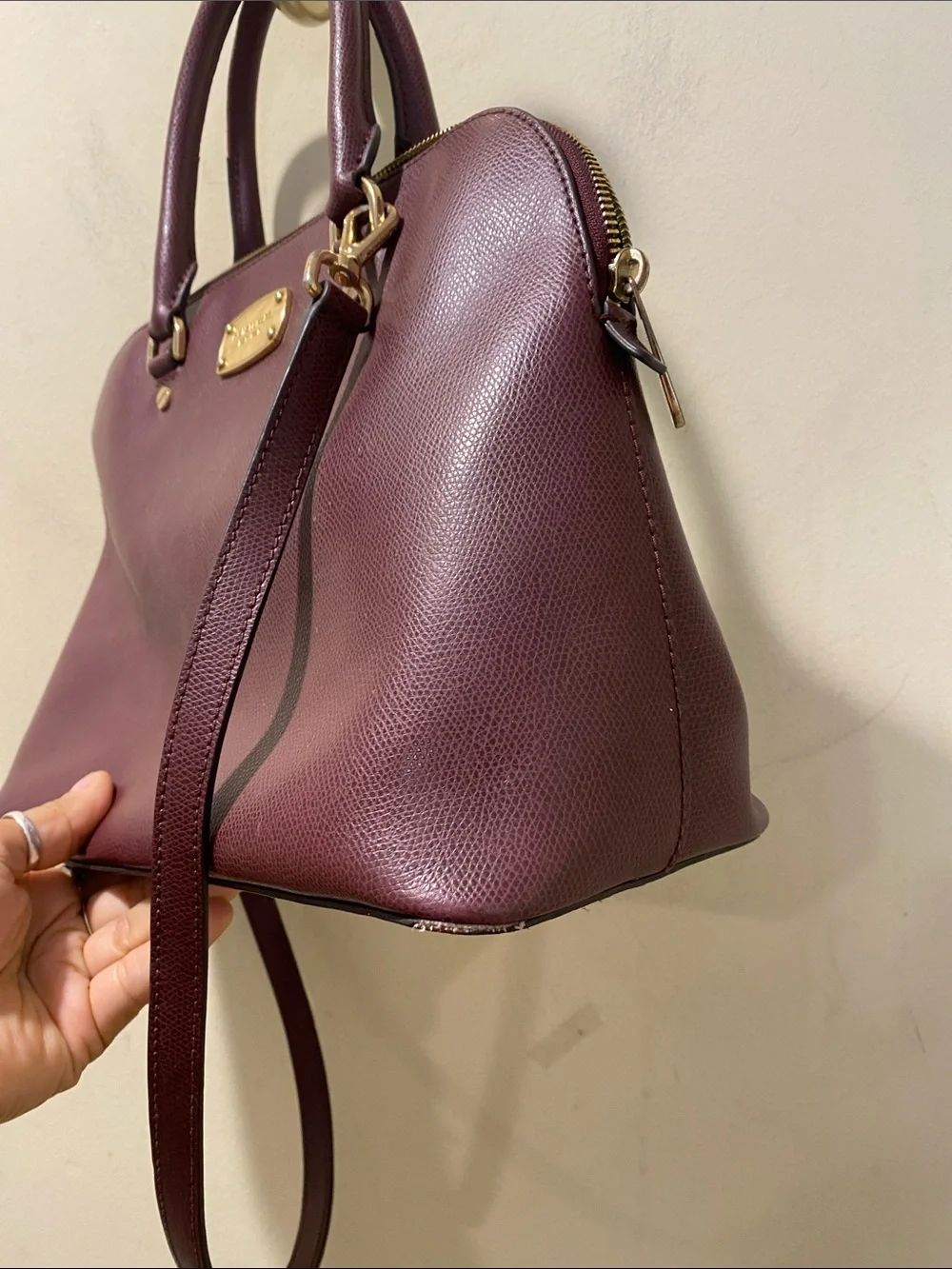 Michael Kors Cindy  Dome Satchel Bag in Plum